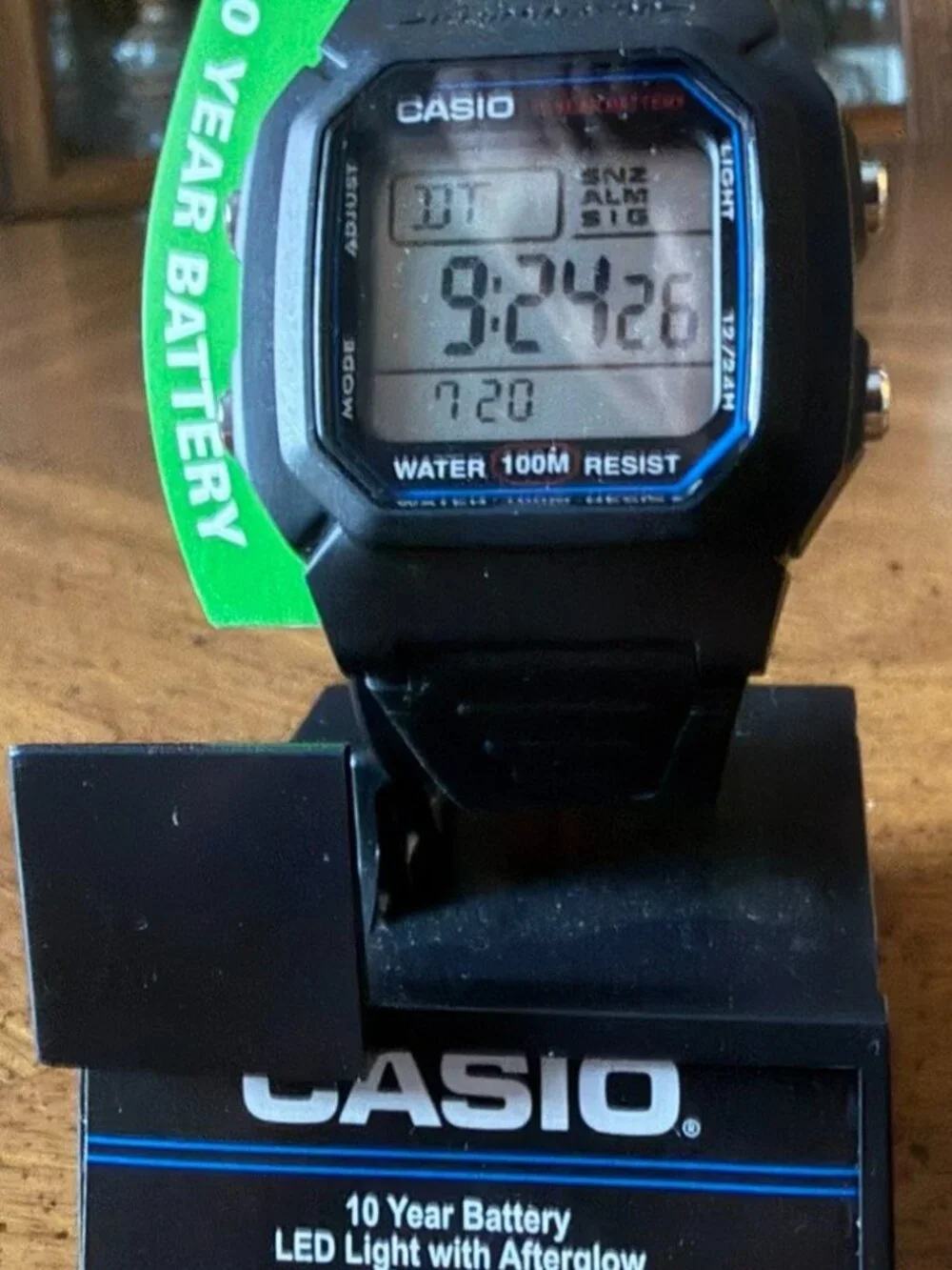 Casio W-800H-1AV Digital Watch 100M 10 Year Battery Black Resin w/ Display